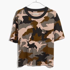 Madewell Medium Cropped Camo Pocket T-Shirt